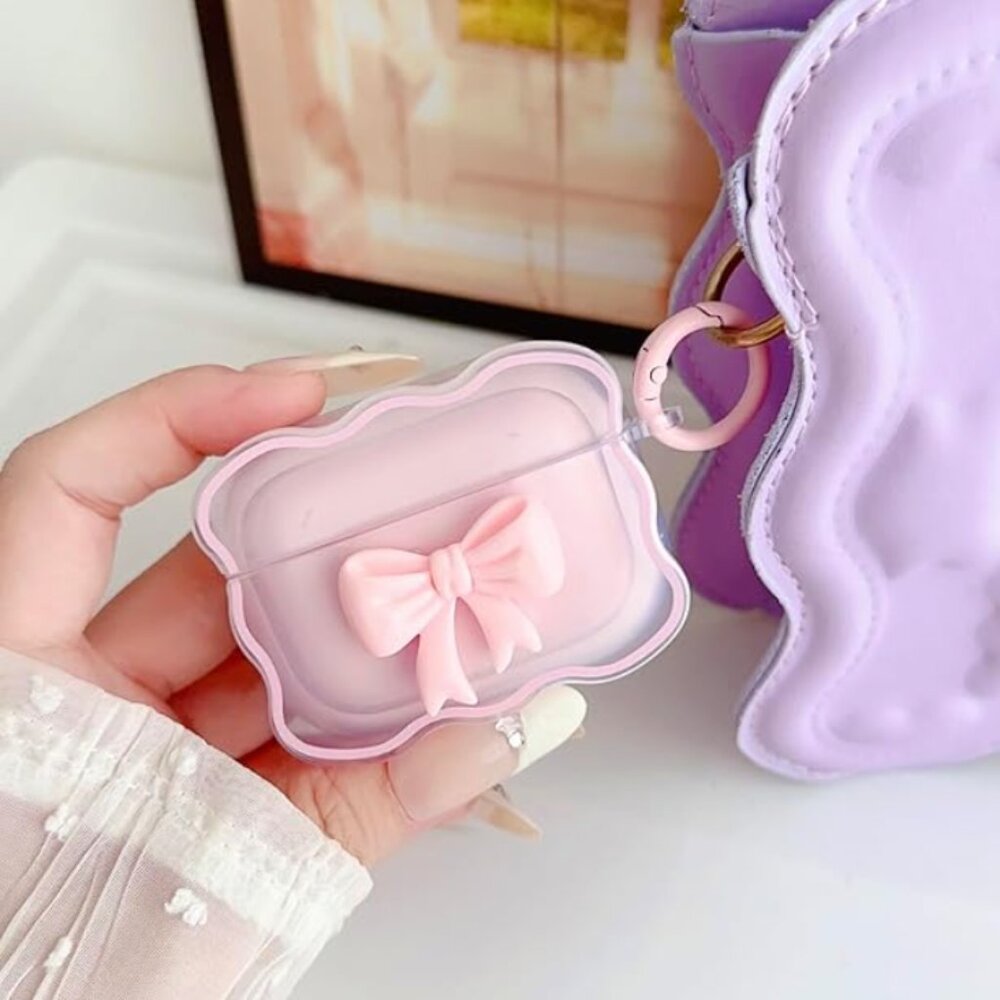 Bow Pink AirPods Pro2 Case - Picture 2 of 7
